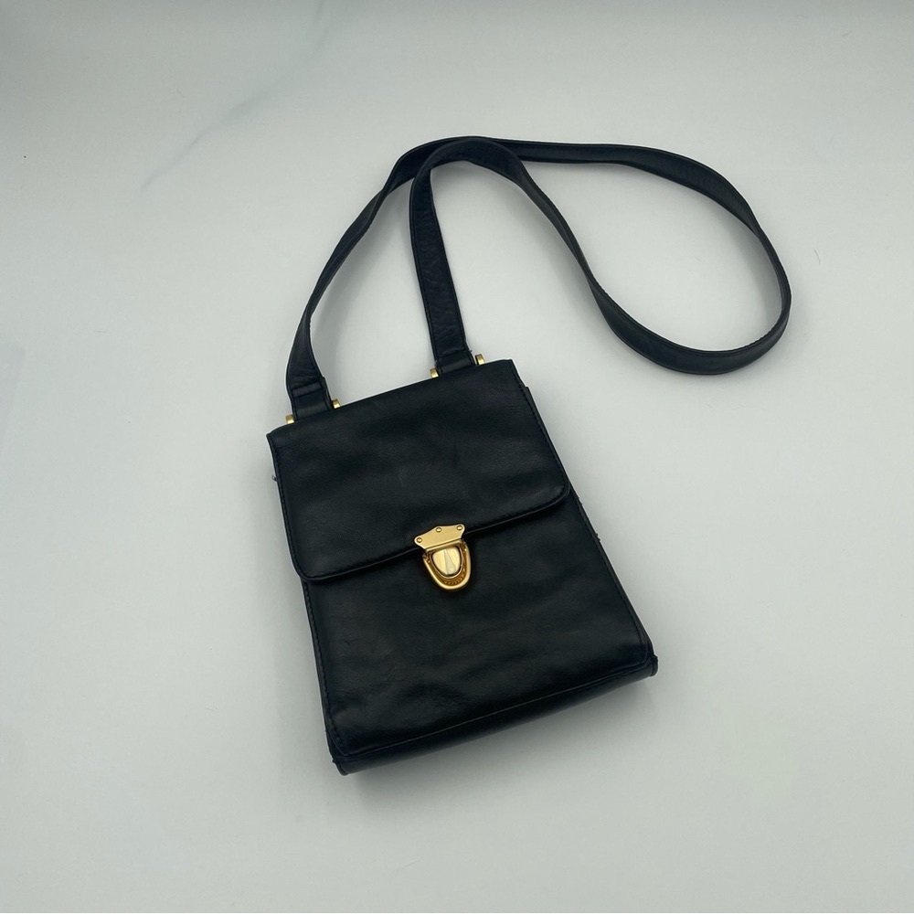 Vintage Morgan Taylor Lambskin Leather Purse w/ Bold Gold Hardware